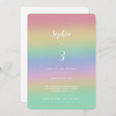 パステルレインボーグラディエントカラフル子供の誕生日 招待状 (正面/裏面)