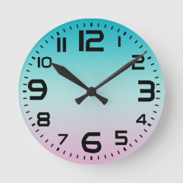 パステルレインボーグラデーシグラデーションョン ラウンド壁時計