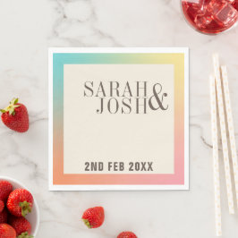 パステルレインボーグラデーショミニマルンエレガントな結婚式 スタンダードランチョンナプキン