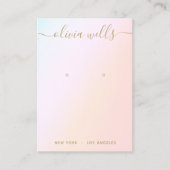 パステルレインボーグラデーションスクリプトイヤリングディスプレイバス 名刺 (正面)