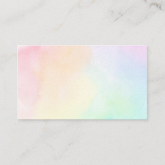 パステルレインボーグラデーションベイビーシャワーおむつラッフル エンクロージャーカード (裏面)