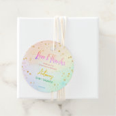 パステルレインボーグラデーションベビーシャワーパーソナライズされた フェイバータグ (インサイチュ)