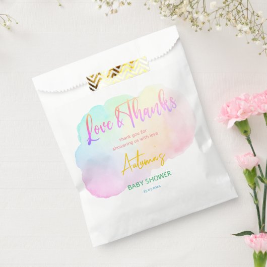 パステルレインボーグラデーションベビーシャワー フェイバーバッグ (封をした状態)