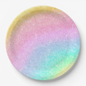 パステルレインボーグラデーション ペーパープレート (正面)