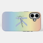 パステルレインボーグラデーション モノグラム Case-Mate iPhoneケース (裏面 (横))
