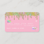 パステルレインボーグリッターラグジュアリークレジットスタイルビジネス 名刺 (正面)