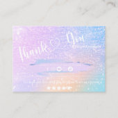 パステルレインボーグリッター虹彩色サンキューバシン 名刺 (正面)