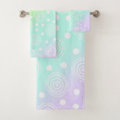 パステルレインボーサークルインサークルバスルーム バスタオルセット (インサイチュ)