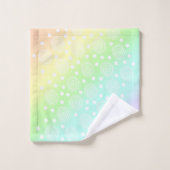 パステルレインボーサークルインサークルバスルーム バスタオルセット (ウォッシュタオル)