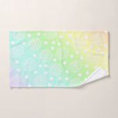 パステルレインボーサークルインサークルバスルーム バスタオルセット (ハンドタオル)