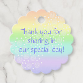 パステルレインボーサークルメッセージカード フェイバータグ