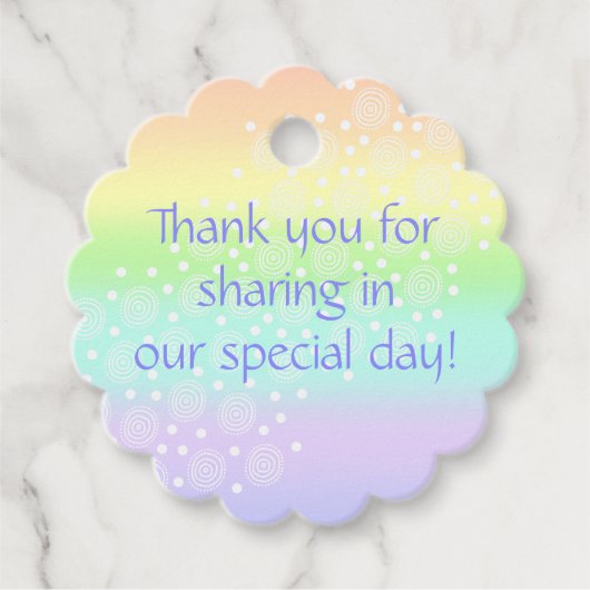 パステルレインボーサークルメッセージカード フェイバータグ (正面)