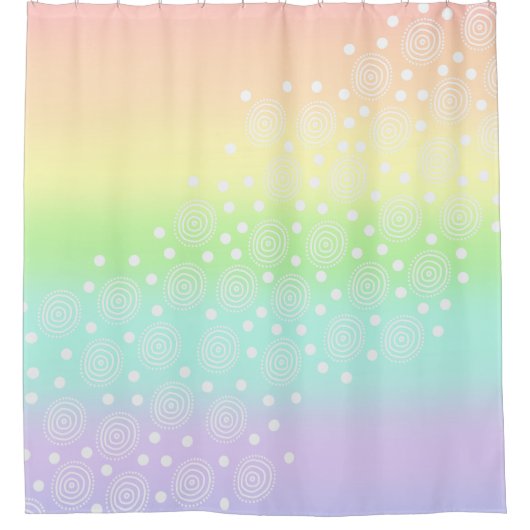 パステルレインボーサークル シャワーカーテン (正面)