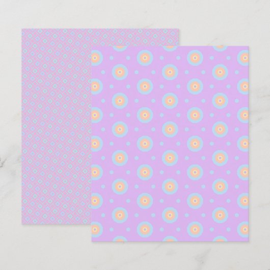 パステルレインボージオメトリックパターンスクラップブック紙 (正面/裏面)