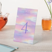 パステルレインボースカイベビーシャワーテーブル番号 台座サイン (インサイチュ)