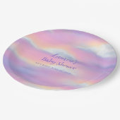 パステルレインボースカイベビーシャワー ペーパープレート (アングル)