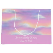 パステルレインボースカイベビーシャワー ラージペーパーバッグ (正面)