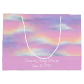 パステルレインボースカイベビーシャワー ラージペーパーバッグ (裏面)