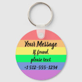 パステルレインボースターオブデイビッド | LGBTQ味方メッセージ キーホルダー (裏面)