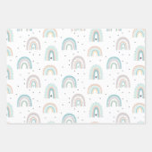 パステルレインボースターズベビーグレンブルー ラッピングペーパーシート (正面)