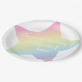 パステルレインボースターベビーシャワー ペーパープレート (アングル)