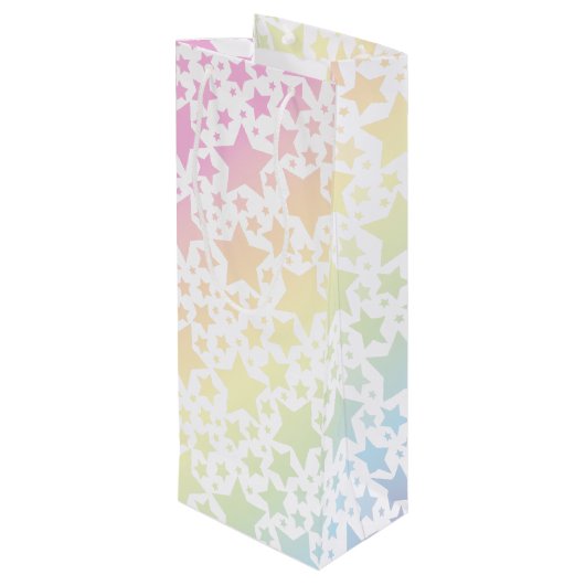パステルレインボースターベビーシャワー ワインギフトバッグ (裏面アングル)