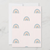 パステルレインボーストライプのハローリトルワン誕生日 招待状 (裏面)