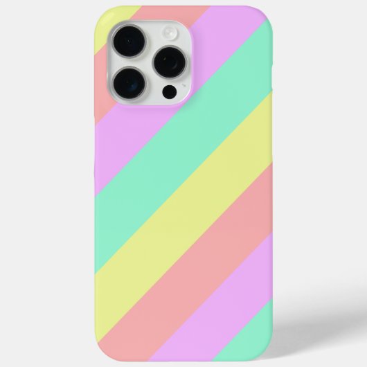 パステルレインボーストライプのパターン Case-Mate iPhoneケース (裏面)