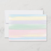 パステルレインボーストライプアドバイスカードベビーシャワー 招待状 (裏面)