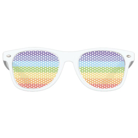 パステルレインボーストライプゲイプライド レトロサングラス (正面)