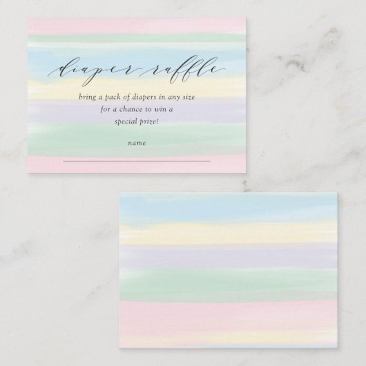 パステルレインボーストライプズおむつラッフルエンクロージャカ エンクロージャーカード (正面/裏面)