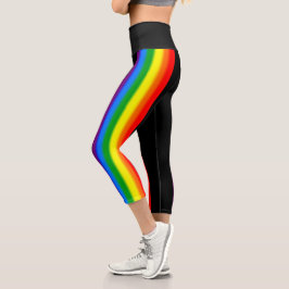 パステルレインボーストライプズゲイプライドLGBTサポート カプリレギンス