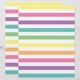 パステルレインボーストライプズパターンスクラップブック紙