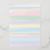 パステルレインボーストライプズベビーシャワーフォイル招待状 箔招待状 (裏面)