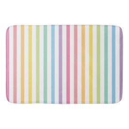 パステルレインボーストライプズ模様 バスマット