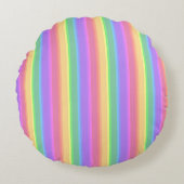 パステルレインボーストライプズ ラウンドクッション (正面)