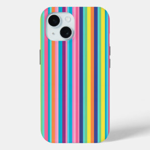 パステルレインボーストライプズ iPhone 15ケース