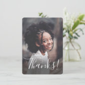 パステルレインボーストライプ写真感謝カード サンキューカード (スタンド正面)