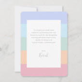 パステルレインボーストライプ写真感謝カード サンキューカード (裏面)