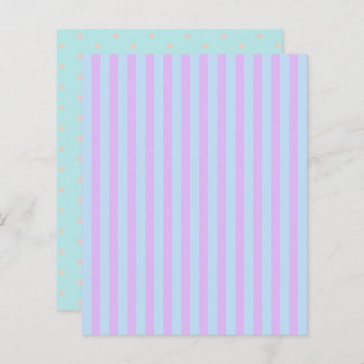 パステルレインボーストライプ水玉模様&スクラップブック紙 (正面/裏面)