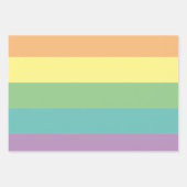 パステルレインボーストライプ紙 ラッピングペーパーシート (正面3)