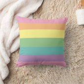 パステルレインボーストライプ装飾用クッション クッション (ブランケット)