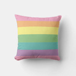 パステルレインボーストライプ装飾用クッション クッション