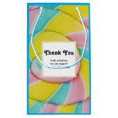 パステルレインボースパイラルキャンディーフォトパーティーありがとう スモールペーパーバッグ (裏面)