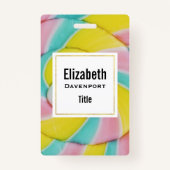 パステルレインボースパイラルキャンディーフォト バッジ (正面)