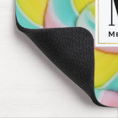 パステルレインボースパイラルキャンディーフォト マウスパッド (コーナー)