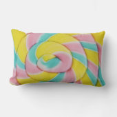 パステルレインボースパイラルキャンディーフォト ランバークッション (正面)