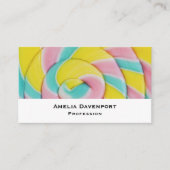 パステルレインボースパイラルキャンディーフォト 名刺 (正面)