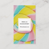 パステルレインボースパイラルキャンディーフォト 名刺 (正面)