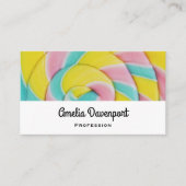 パステルレインボースパイラルキャンディーフォト 名刺 (正面)
